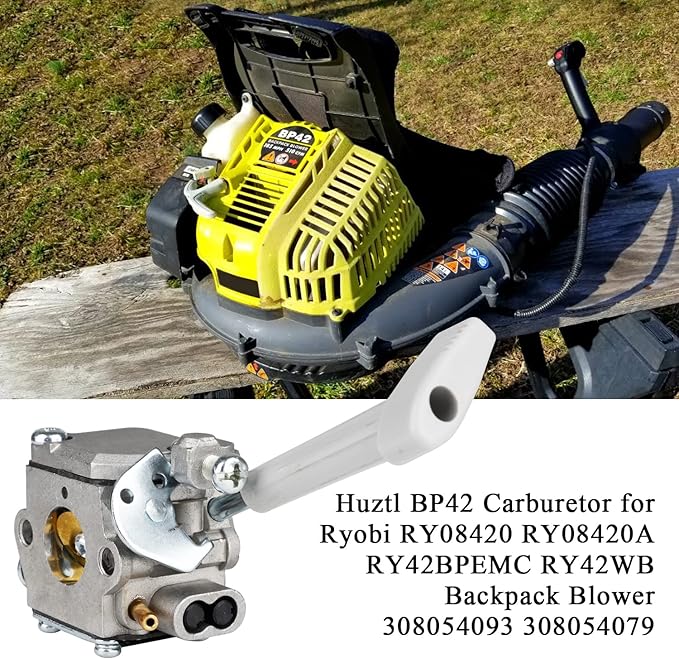 Huztl BP42 Carburetor for Ryobi RY08420 RY08420A RY42BPEMC RY42WB Backpack Blower 308054093 308054079