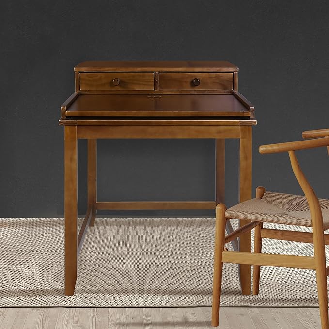 Casual Home Office Concealed Compartment Desk, Truffle Brown