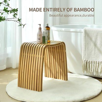 Bamboo Dining Stool Dining Chair Dressing Stool Shoe Stool Bathroom Stool Dining Room Bathroom Living Room Study Bedroom Durable and Beautifully Designed