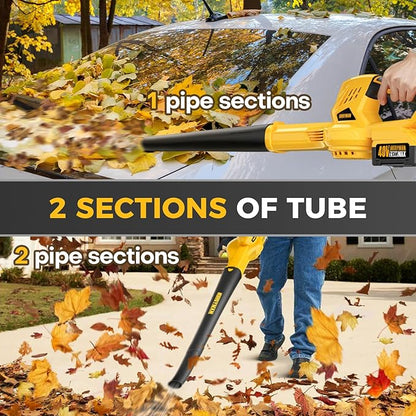 Alloyman 40V Max Cordless Leaf Blower, 150MPH/130CFM Electric Leaf Blowers, with 2 * 2.6AH Batteries & Fast Charger, 3 Speed Mode Lightweight Powered Leaf Blowers for Lawn Care/Snow Blowing