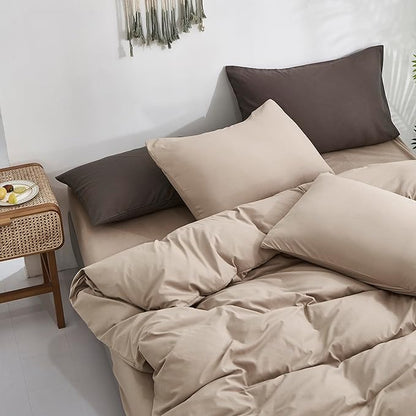 Taupe Comforter Queen Khaki Bedding Set Women Soft Dark Champagne Bedding Set Men Breathable Cream Coffee Comforter Set Queen Coffee Color Bed Set