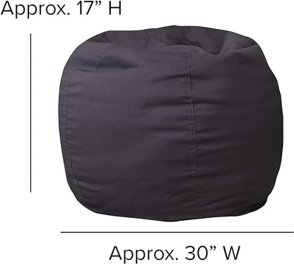Flash Furniture Dillon Small Bean Bag Chair for Kids and Teens, Foam-Filled Beanbag Chair with Machine Washable Cover, Gray