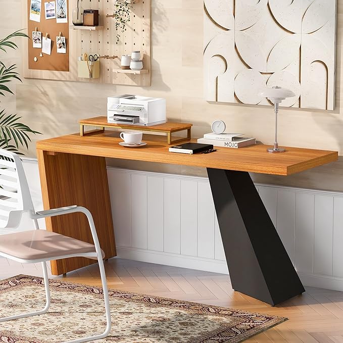 NicBex Laik-DW-00035-DX Desks, 62.99" W x 23.22" D x 29.52" H, Teak