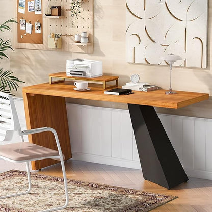 NicBex Laik-DW-00035-DX Desks, 62.99" W x 23.22" D x 29.52" H, Teak