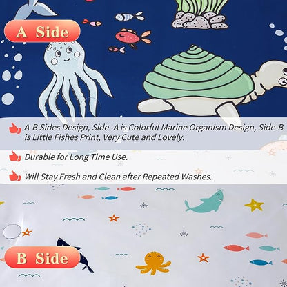 RYNGHIPY Kids Bedding Set for Full Bed Reversible Ocean Animals Print Comforter Set for Boys Girls Easy-Wash Super Soft Microfiber Bed Set (Navy Ocean,Full)