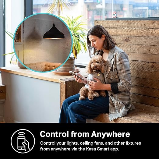 Kasa Smart Dimmer Switch HS220, Single Pole, Needs Neutral Wire, 2.4GHz Wi-Fi Light Switch Compatible with Alexa and Google Home, UL Certified, No Hub Required, Black