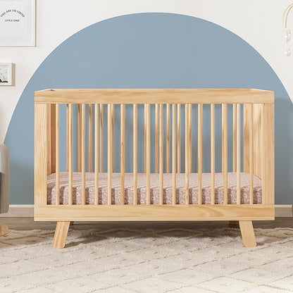babyletto Hudson 3-in-1 Convertible Crib with Toddler Bed Conversion Kit in Natural, Greenguard Gold Certified