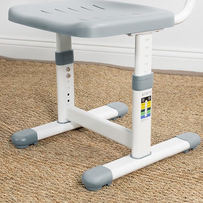 VIVO Gray Height Adjustable Kids Desk Chair, Chair Only, Designed for Interactive Workstation, Universal Children's Ergonomic Seat, DESK-V201G-CH