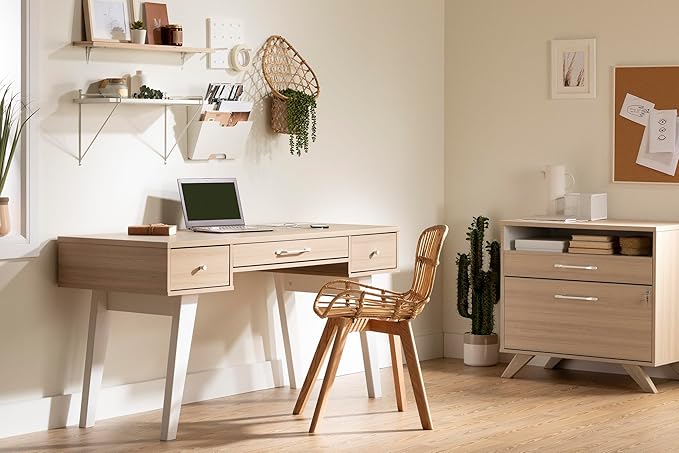 South Shore Helsy 2-Drawer File Cabinet, Lateral, Soft Elm and White