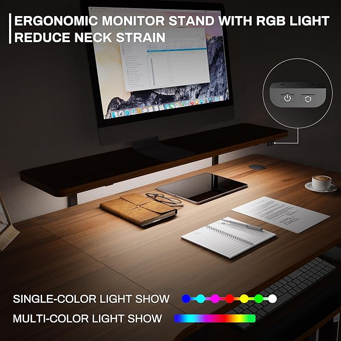 EUREKA ERGONOMIC Standing Desk Electric Adjustable Height (61"x43") Computer Desk with Keyboard Tray Sit Stand Desk L Shaped Desk for Work/Home Office,Dual Motor,Memory Presets,2 USB/RGB,Walnut/Right