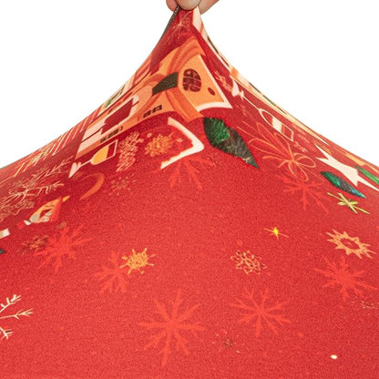 6PCS Christmas Dining Chair Covers, Stretch Removable Washable Dining Room Chair Protector Slipcovers, Xmas Tree Heart Kitchen Chair Cover, Slipcover Protector for Xmas Holiday Party Home Décor