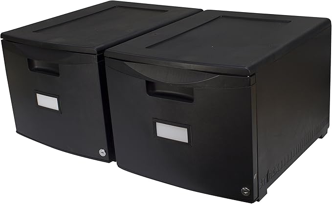 Storex 61265B02C File Cabinet, Case of 2, Black