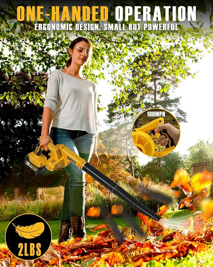 Alloyman Leaf Blower, 20V Cordless Leaf Blower, with 4.0Ah Battery & Charger, 2-in-1 Electric Leaf Blower & Vacuum for Yard Cleaning/Snow Blowing.