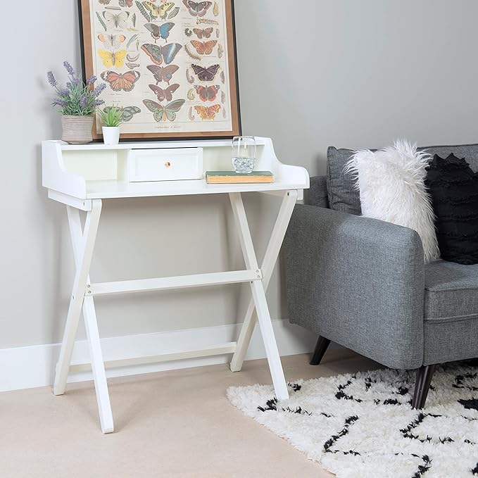 Linon Home Décor Mable White Folding Desk