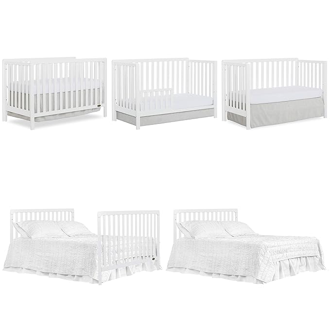 Nursery Essentials Bundle of Dream On Me Ridgefield 5-in-1 Convertible Crib, Dream On Me Ridgefield Changing-Table, with a Dream On Me Honeycomb Orthopedic Firm Fiber Standard Crib Mattress