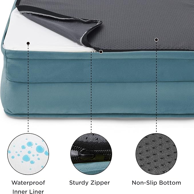 Bedsure Orthopedic Dog Bed for Extra Large Dogs - XL Washable Dog Sofa Beds Large, Supportive Foam Pet Couch Bed with Removable Washable Cover, Waterproof Lining and Nonskid Bottom, Blue