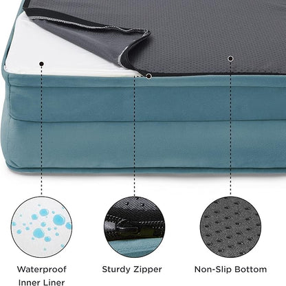 Bedsure Orthopedic Dog Bed for Extra Large Dogs - XL Washable Dog Sofa Beds Large, Supportive Foam Pet Couch Bed with Removable Washable Cover, Waterproof Lining and Nonskid Bottom, Blue