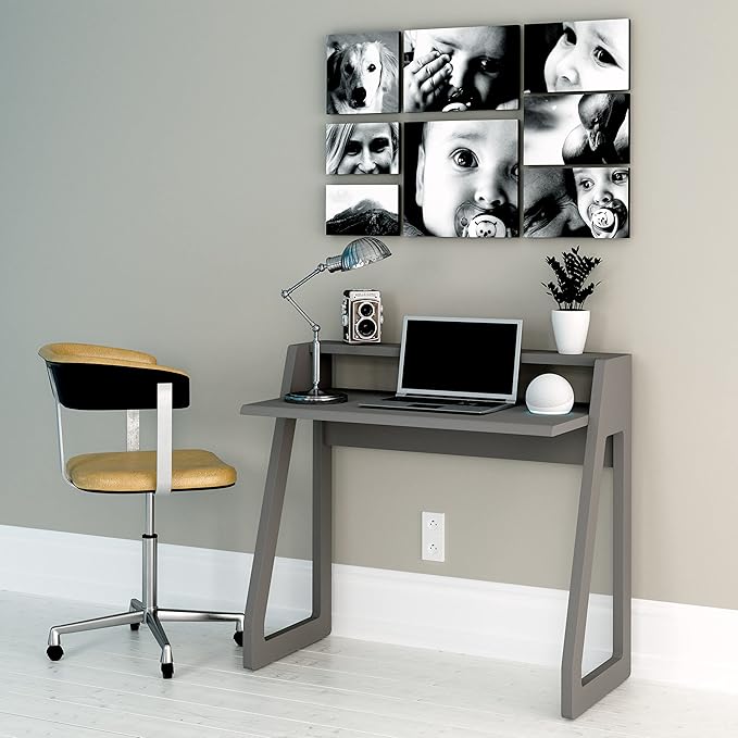 Computer Desk for Bedroom, Office & Small Spaces - Writing Desk Ideal for Students, Kids, Adults - Modern Design Compact Desk with Display Shelf