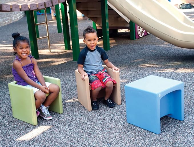 Children's Factory 3-in-1 Cube Chair for Kids, Flexible Seating Classroom Furniture, 1-Pack, Sky Blue