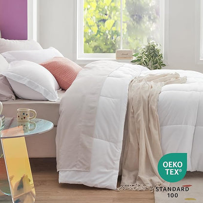 Bedsure White King Size Comforter Set - 7 Pieces Solid King Bed in a Bag, King Bed Set White with Comforters, Sheets, Pillowcases & Shams