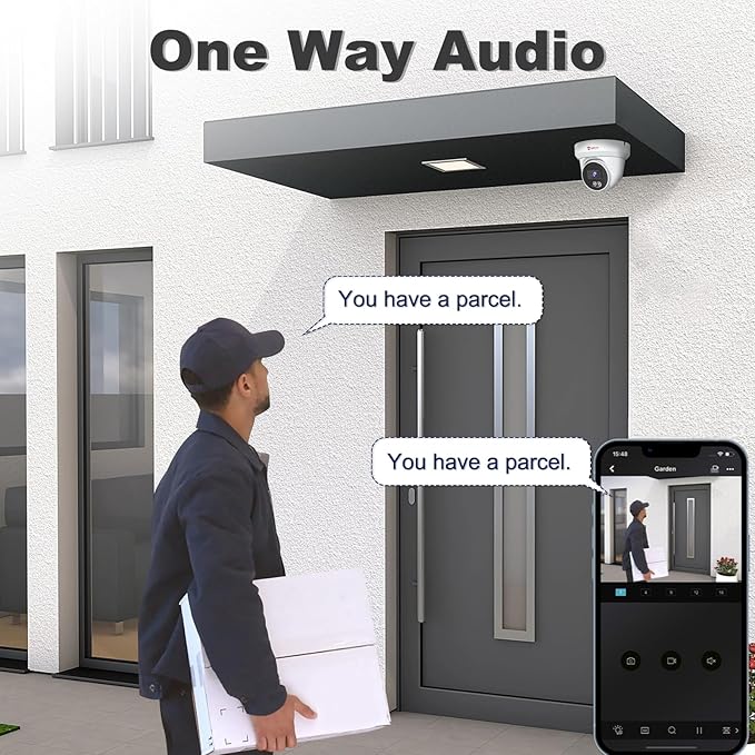 Anpviz 5MP IP PoE Dome Security Camera with Mic/Audio, Turret Camera Outdoor with Human Detection, IP66 Weatherproof, 98FT Night Vision, 2.8mm Wide Angle, Full Metal (U Series)