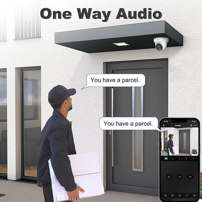Anpviz 5MP IP PoE Dome Security Camera with Mic/Audio, Turret Camera Outdoor with Human Detection, IP66 Weatherproof, 98FT Night Vision, 2.8mm Wide Angle, Full Metal (U Series)