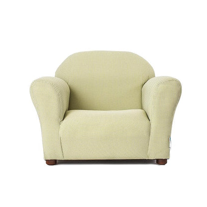 KEET Roundy Kid's Chair, Gingham Chair Only, Wood,Green