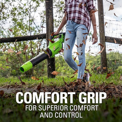 Greenworks 48V (2 x 24V) Cordless Axial Leaf Blower (125 MPH / 515 CFM / 125+ Compatible Tools), (2) 2.0Ah Batteries and Dual Port Charger Included