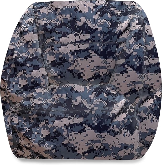 Posh Creations Structured Comfy Bean Bag Chair for Gaming, Reading and Watching TV, Coronado Chair, Nylon - Camo Digital