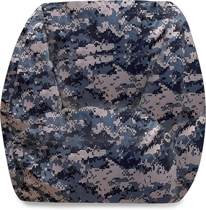 Posh Creations Structured Comfy Bean Bag Chair for Gaming, Reading and Watching TV, Coronado Chair, Nylon - Camo Digital