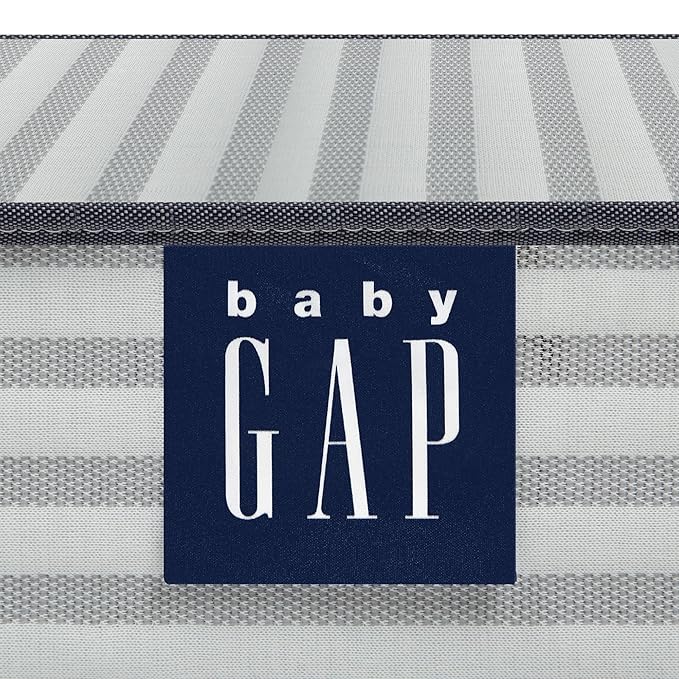babyGap by Delta Children Charlie 6-in-1 Convertible Crib TrueSleep Crib and Toddler Mattress (Bundle), Navy