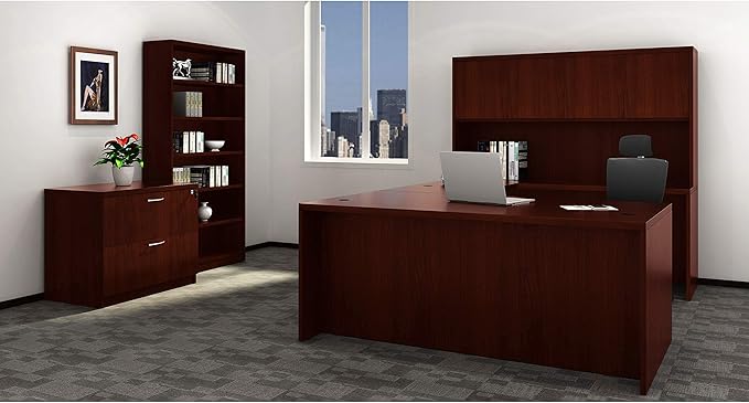 Lorell LLR34300 - Chateau Series Mahogany Laminate Desking