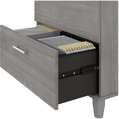 Bush Somerset 2-Drawer Lateral File Cabinet, Letter/Legal, Platinum Gray, 30-Inch (WC81280)