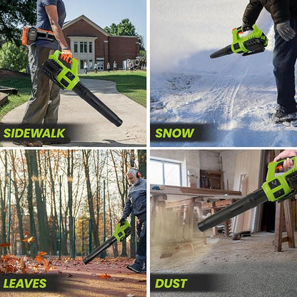 HARDELL Cordless Leaf Blower, 20V Electric Leaf Blower with 4.0Ah Battery and Charger, 280MPH/400CFM High Speed Leaf Blowers for Lawn Care, Blowing Leaves, Dust and Snow