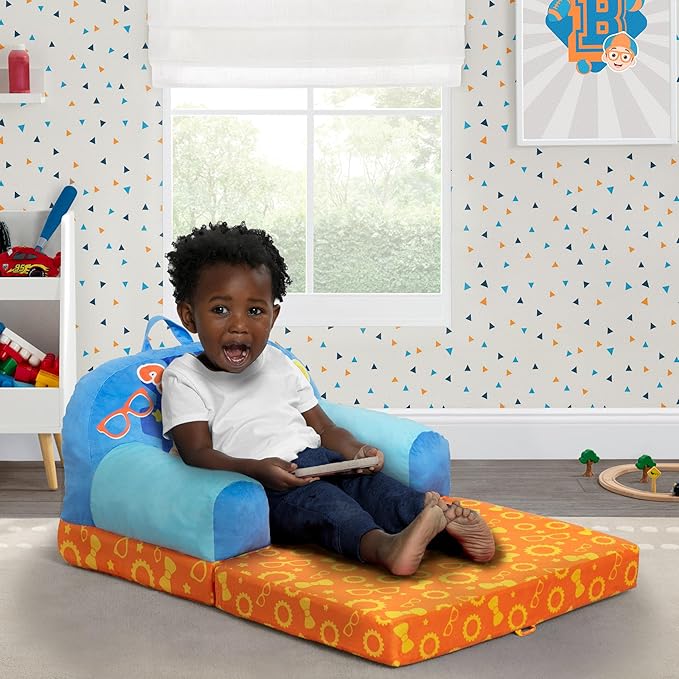 Delta Children Cozee Buddy Flip-Out Kids Chair, Blippi