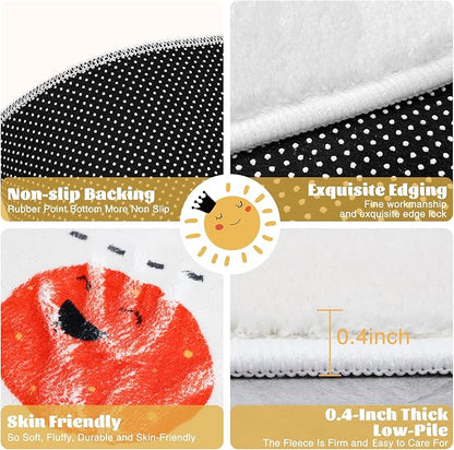 Soft ABC Kids Rug,59x39 in Washable Large Classroom Rug,Non-Slip Educational Nursery Rug,Solar System Kids Room Rug for Classroom Playroom Bedroom Kids Room Decor