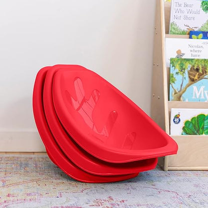 ECR4Kids Leaf Floor Seat, Rocker Chair, Red, 6-Piece