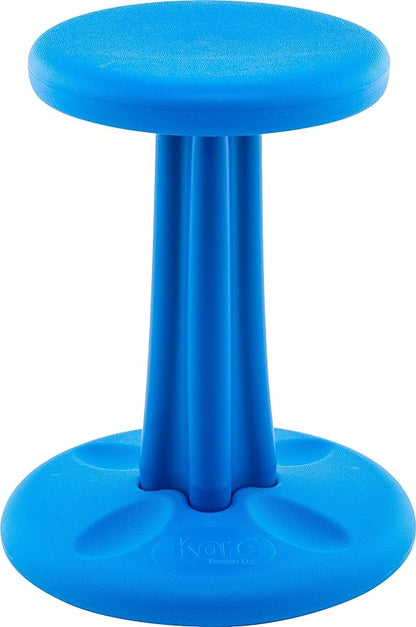 Kore Kids Junior Wobble Chair - Flexible Seating Stool for Classroom, Elementary School, ADD/ADHD - Made in The USA - Junior- Age 8-9, Grade 3-4, Blue (16in)