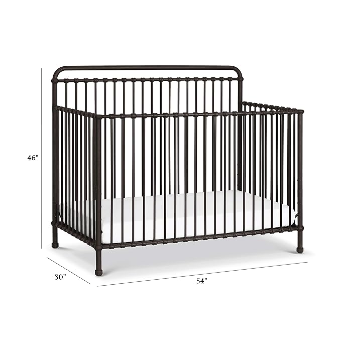 Namesake Winston 4-in-1 Convertible Metal Crib in Vintage Iron, Greenguard Gold Certified