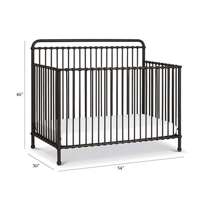 Namesake Winston 4-in-1 Convertible Metal Crib in Vintage Iron, Greenguard Gold Certified
