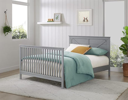 Oxford Baby Montauk Crib to Full-Size Bed Conversion Kit, Farmhouse Gray, GreenGuard Gold Certified