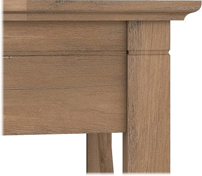 Bush Furniture Key West 60W L Shaped Desk with 2 Drawer Mobile File Cabinet in Reclaimed Pine