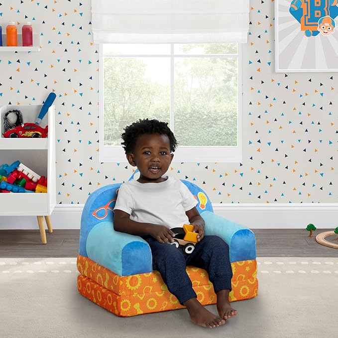 Delta Children Cozee Buddy Flip-Out Kids Chair, Blippi