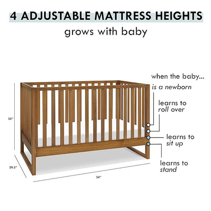 Davinci Hunter 3-in-1 Convertible Crib, Chestnut, Easy Assemble, Greenguard Gold Certified