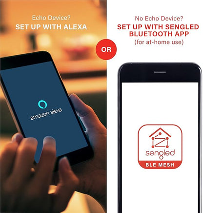 Sengled Alexa Light Bulb, S1 Auto Pairing with Alexa Devices, Warm Light Bulbs, Smart Light Bulbs that Work with Alexa, Bluetooth Mesh Smart Home Lighting, E26 60W Equivalent, 800LM, 2-Pack