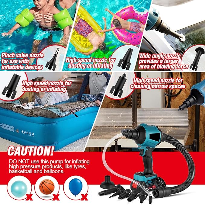 Cordless Dust Blower for Makita 18V Battery, 50000RPM Brushless Motor High Volume Compressed Air Duster for Computer Keyboard, Garage, Sawmill Room, Camping BBQ, Wood Workshop Cleaning(Tool Only)