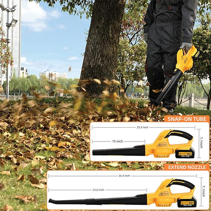 Cordless Leaf Blower: 280CFM 132MPH 20V Battery Leaf Blower with 4.0 Ah Battery & Charger Electric Leaf Blower for Lawn Care | Patio | Garage…