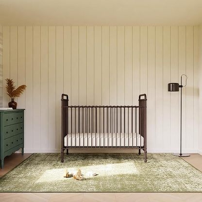 Namesake Abigail 3-in-1 Convertible Metal Crib in Vintage Iron, Greenguard Gold Certified