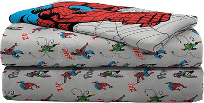 Marvel Spiderman Spidey VS 5 Piece Twin Size Bed Set - includes Comforter & Sheet Set Bedding - Super Soft Fade Resistant Microfiber (Official Product)