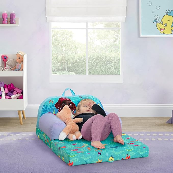 Delta Children Cozee Buddy Flip-Out Kids Chair, Disney Junior’s Ariel